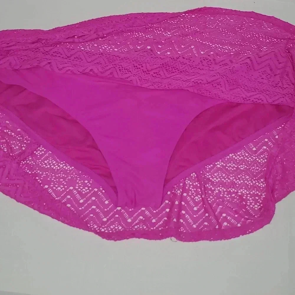 Catalina Magenta Crochet Swim Skirt Womens Size 3x 22W/24W - Picture 3 of 6